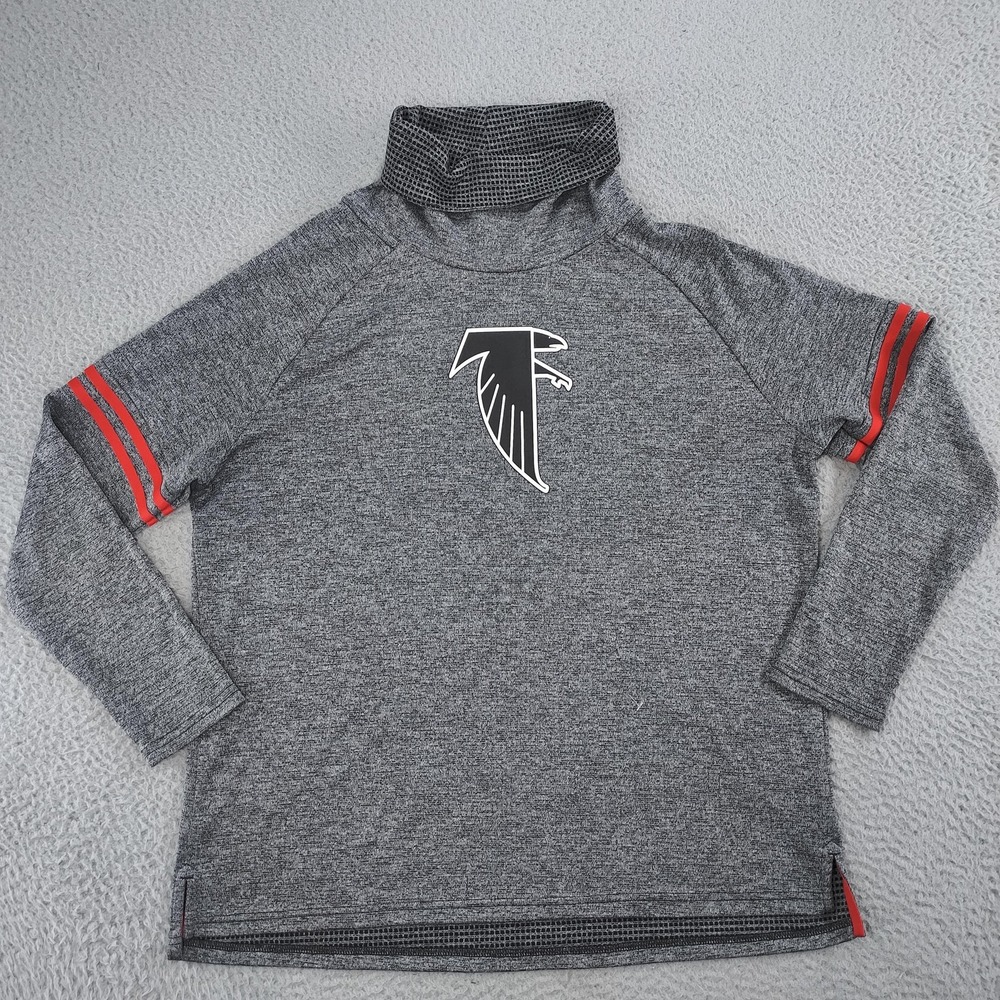 Atlanta Falcons Shirt Mens XL Gray NFL Football Nike Dri Fit Mock Neck Pullover